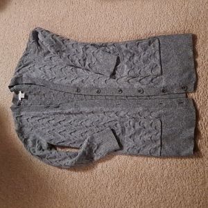 Loft cable knit sweater gray medium